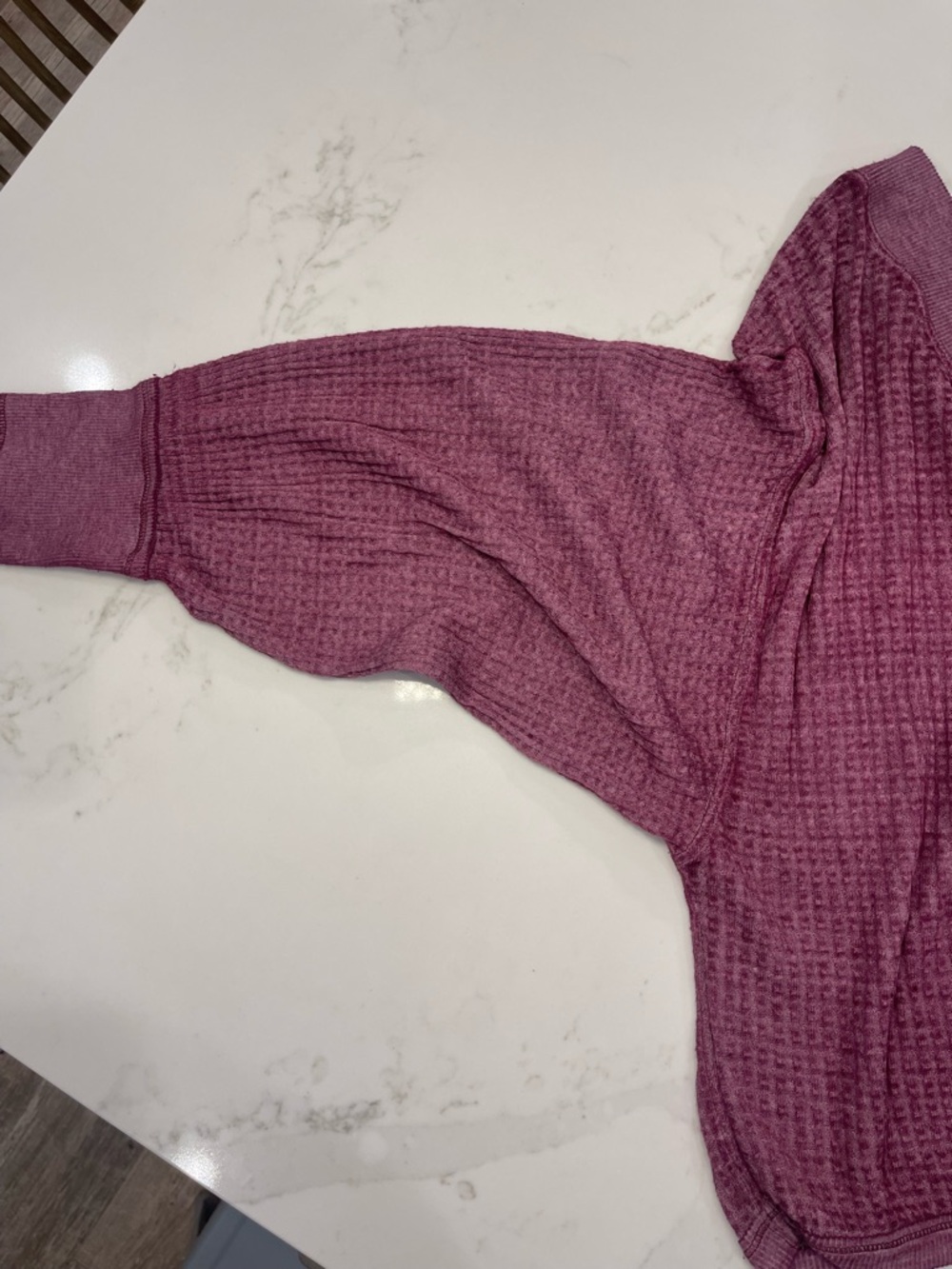We The Free Women’s Waffle-Knit V-Neck Purple Top - Picture 10 of 16